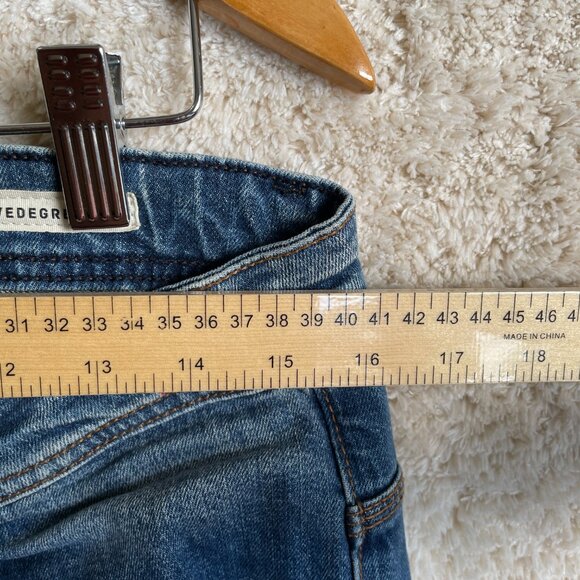 Streetwear Hip Hop Paint Splatter Jeans Women 32 Blue 25Degrees Button Fly Denim - Picture 6 of 11